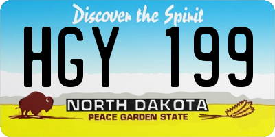 ND license plate HGY199