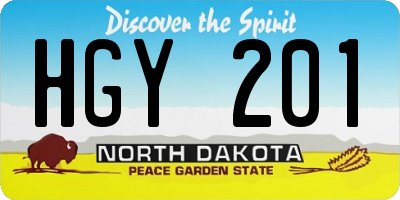 ND license plate HGY201