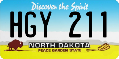 ND license plate HGY211