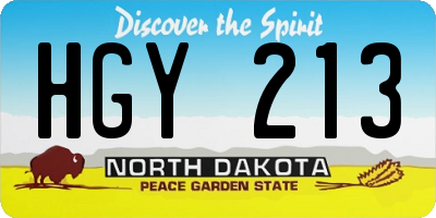 ND license plate HGY213
