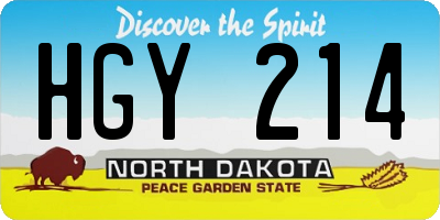 ND license plate HGY214