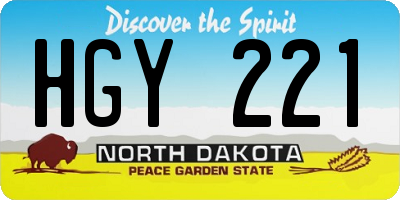 ND license plate HGY221