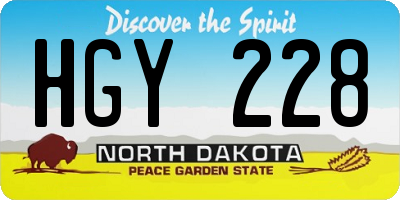 ND license plate HGY228