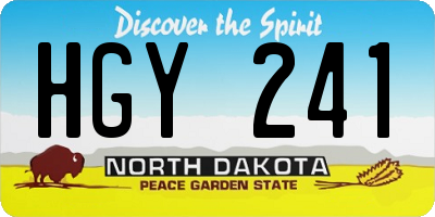 ND license plate HGY241