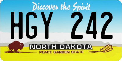 ND license plate HGY242