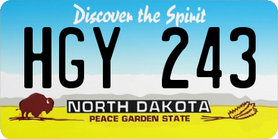ND license plate HGY243