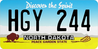 ND license plate HGY244
