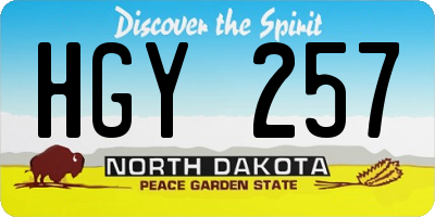 ND license plate HGY257