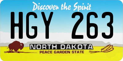 ND license plate HGY263