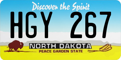 ND license plate HGY267