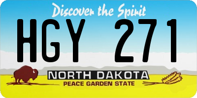 ND license plate HGY271
