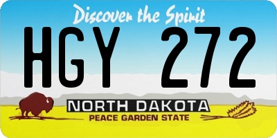 ND license plate HGY272
