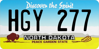 ND license plate HGY277