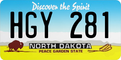 ND license plate HGY281