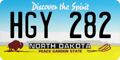 ND license plate HGY282