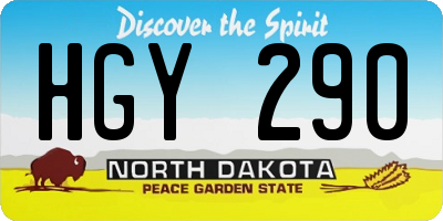 ND license plate HGY290