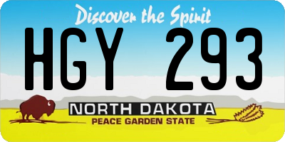 ND license plate HGY293