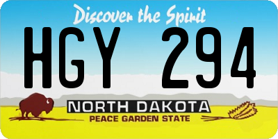 ND license plate HGY294