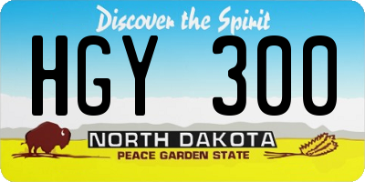 ND license plate HGY300