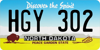 ND license plate HGY302