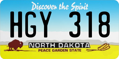 ND license plate HGY318