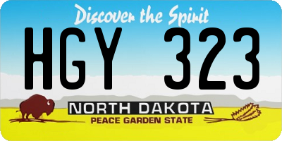 ND license plate HGY323