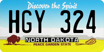 ND license plate HGY324