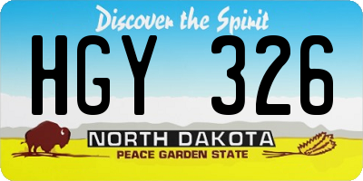 ND license plate HGY326