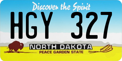 ND license plate HGY327