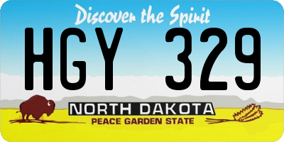 ND license plate HGY329