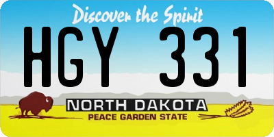 ND license plate HGY331