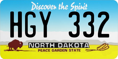 ND license plate HGY332