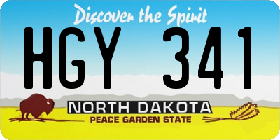 ND license plate HGY341
