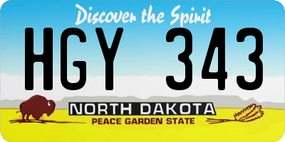 ND license plate HGY343