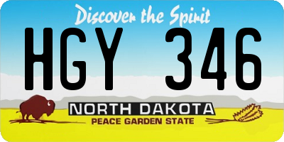 ND license plate HGY346