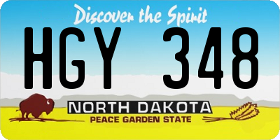 ND license plate HGY348