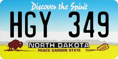 ND license plate HGY349