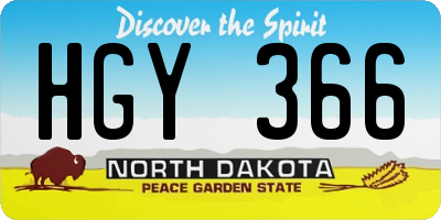 ND license plate HGY366