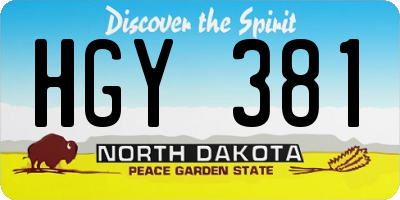 ND license plate HGY381
