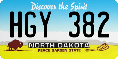ND license plate HGY382