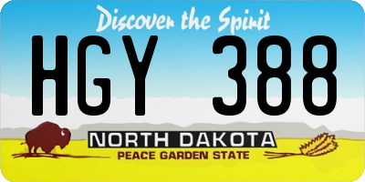 ND license plate HGY388