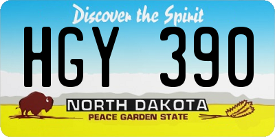 ND license plate HGY390