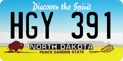 ND license plate HGY391