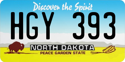 ND license plate HGY393