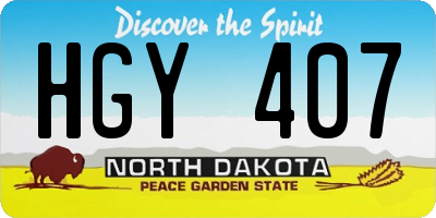 ND license plate HGY407