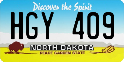 ND license plate HGY409
