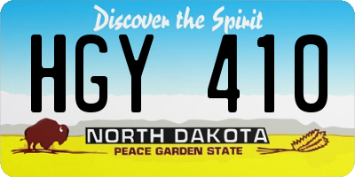 ND license plate HGY410
