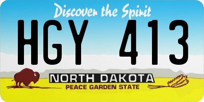 ND license plate HGY413
