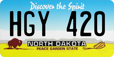 ND license plate HGY420