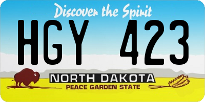 ND license plate HGY423